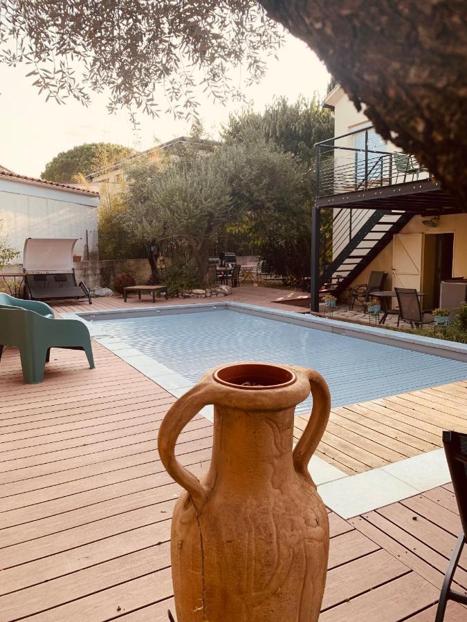 Appartement Independant Avec Jardin Et Acces Piscine Nîmes Esterno foto